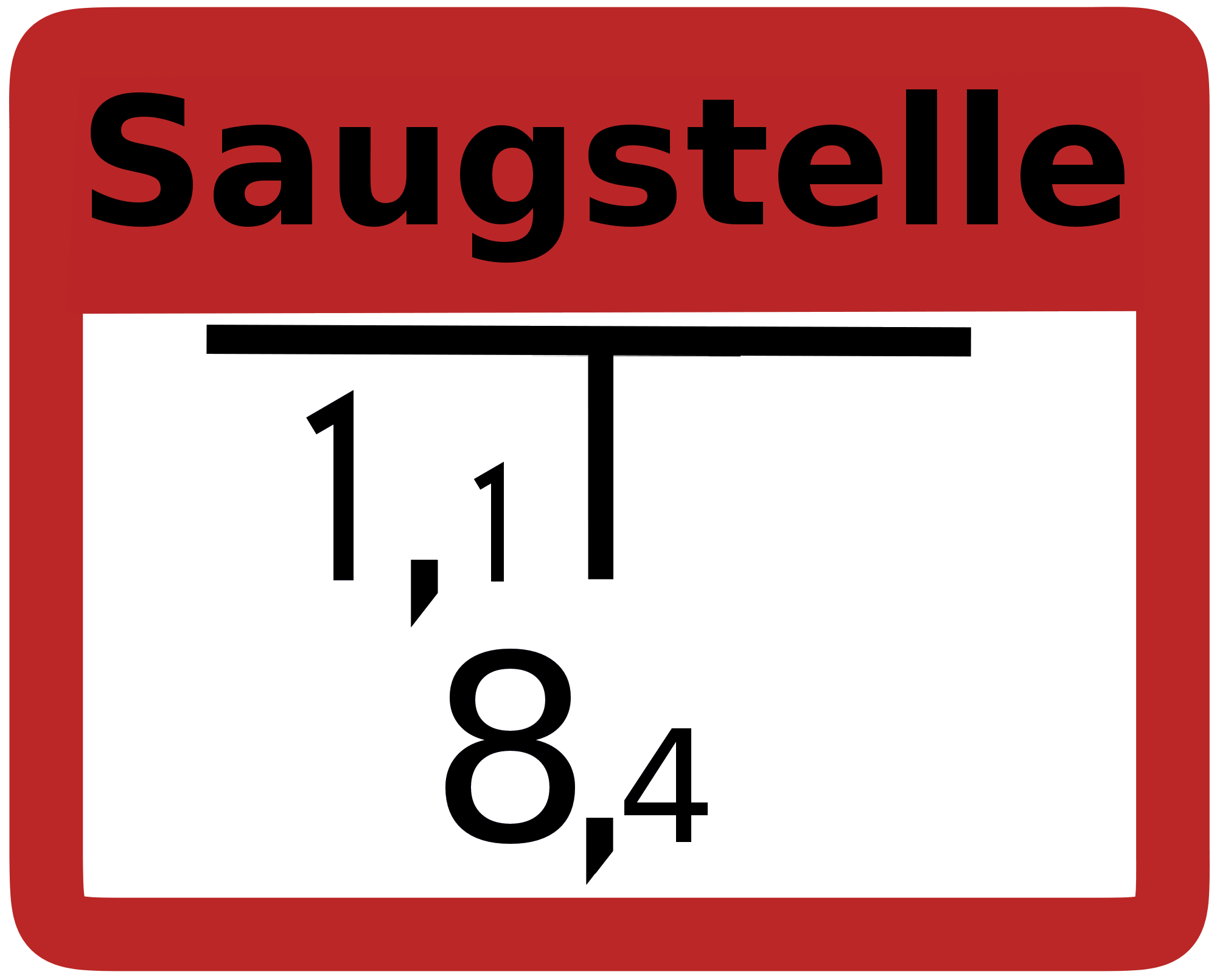 Schild "Saugstelle mit Positionsangabe"